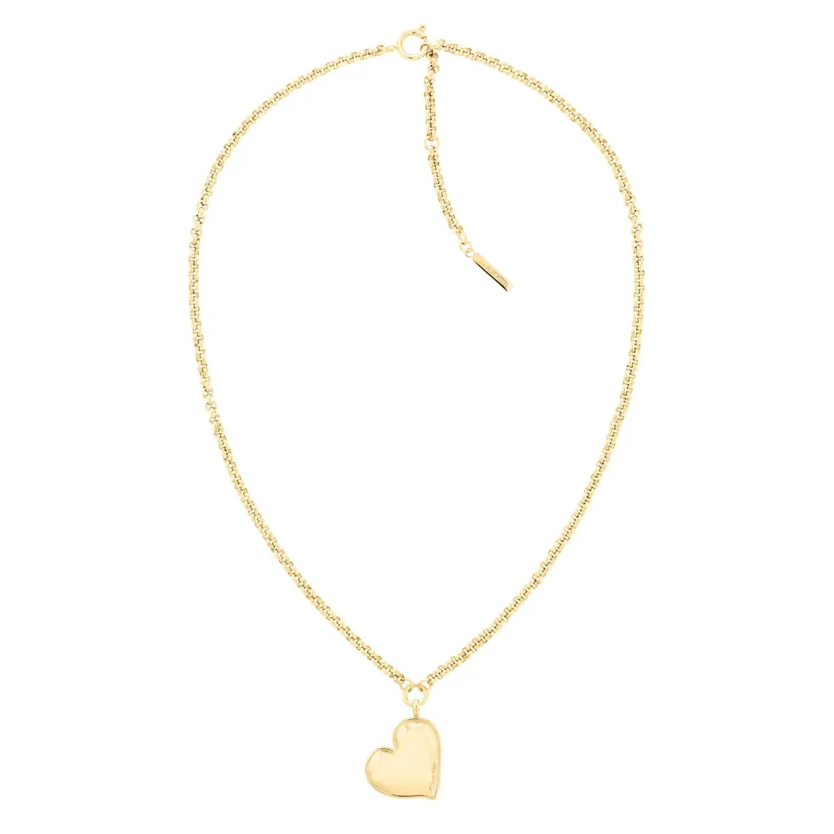 Calvin Klein Women's Alluring Ionic Plated Gold Steel Pendant Necklace | Heart Charm, 16" + 2" Extender - main product image