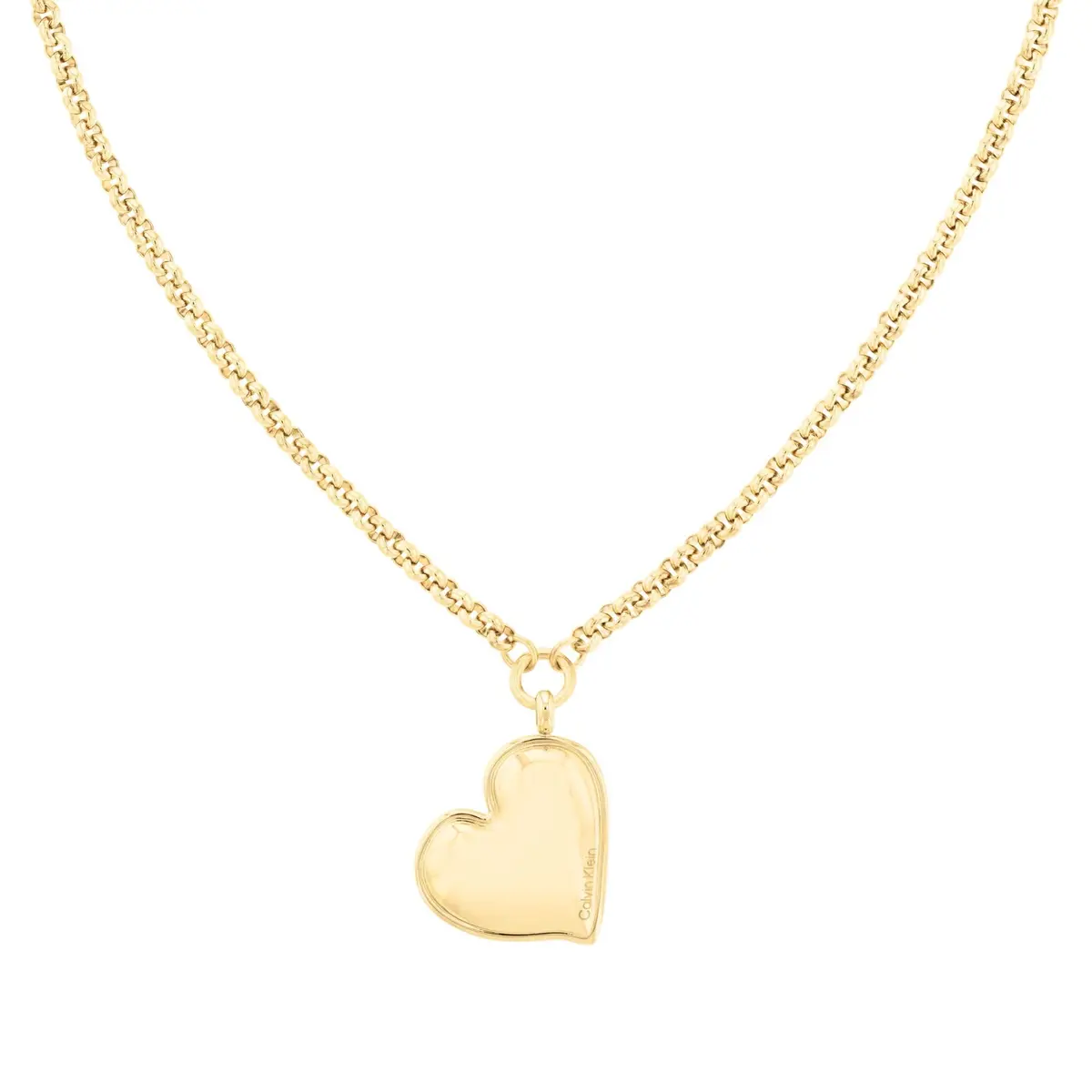 Calvin Klein Women's Alluring Ionic Plated Gold Steel Pendant Necklace | Heart Charm, 16" + 2" Extender - view 2
