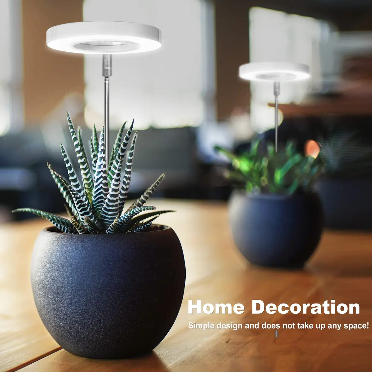 LORDEM Full Spectrum LED Grow Light for Indoor Plants | 3 Pack Height Adjustable, Auto Timer, Dimmable, Stylish Design (3 Pack, White) - view 5