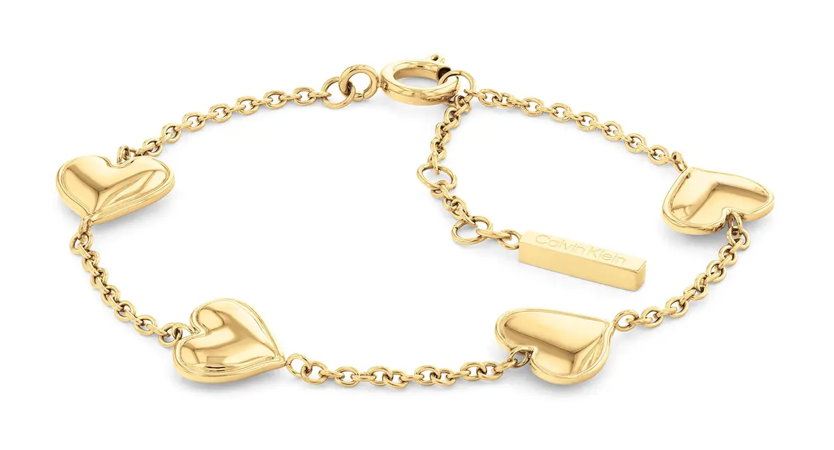 Calvin Klein Alluring Ionic Plated Gold Steel Chain Bracelet | Heart Design, One Size - main product image