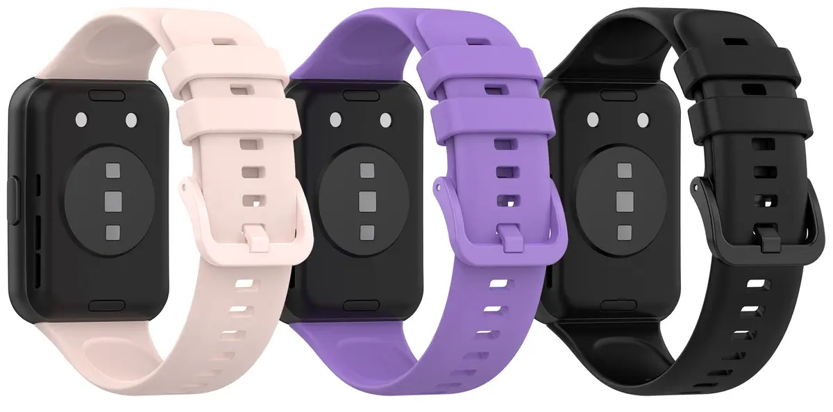 TenCloud 3-Pack Silicone Watch Bands for Huawei Watch Fit 2 | Sport, Breathable & Adjustable (8.5 inches) - main product image