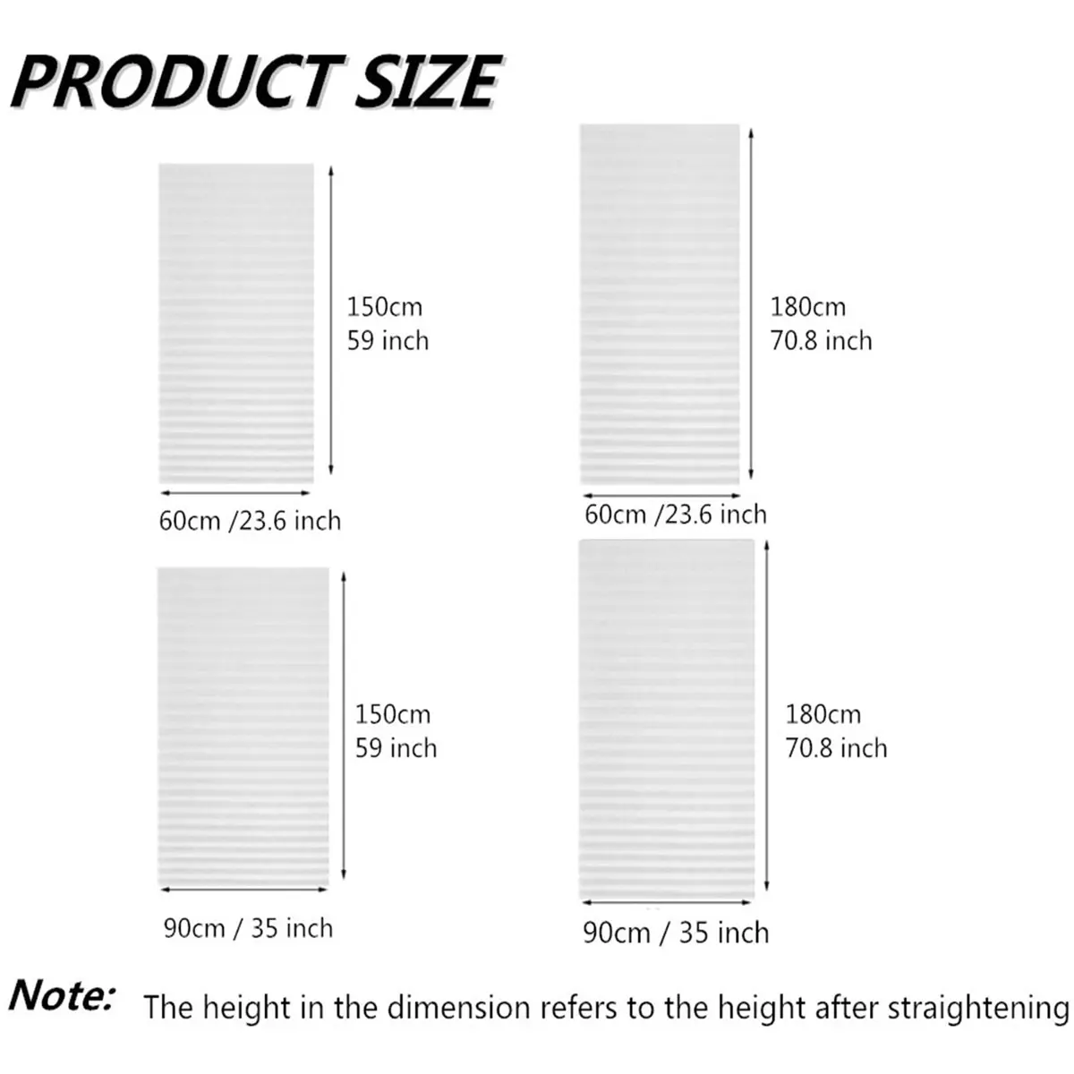 Jlong Cordless No-Drill Paper Pleated Window Shades 71"H x 35.4"W (180cm x 90cm) | Light Filtering & UV Protection - view 7