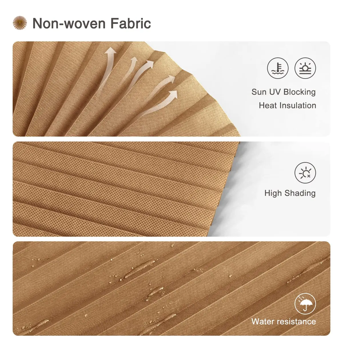 Jlong Cordless No-Drill Pleated Paper Shades 59"H x 23.6"W (150cm x 60cm) | Temporary Light Filtering Window Coverings - view 2