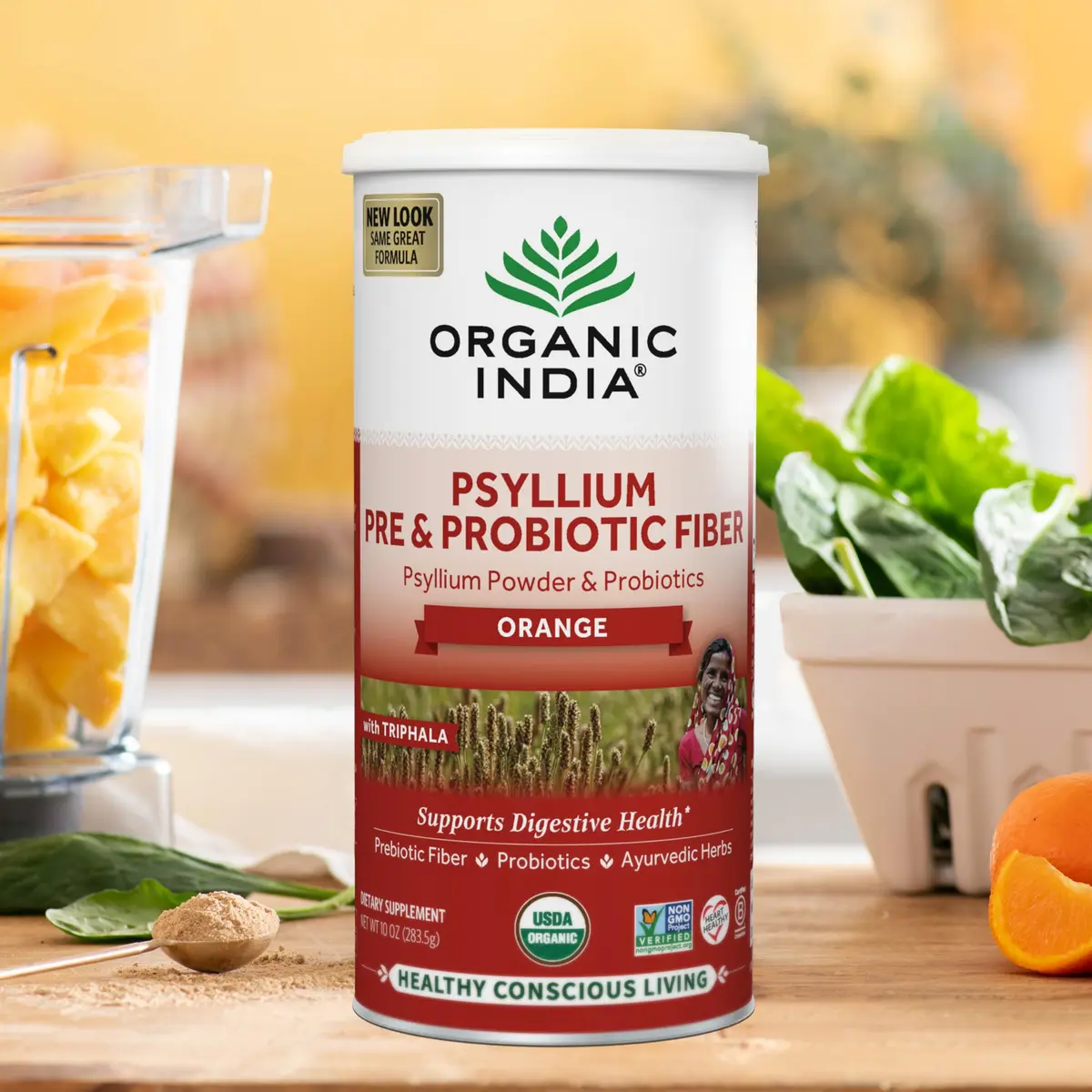 ORGANIC INDIA Psyllium Husk Powder, Orange Flavored, 10 Oz | Supports Digestion & Detox - view 3