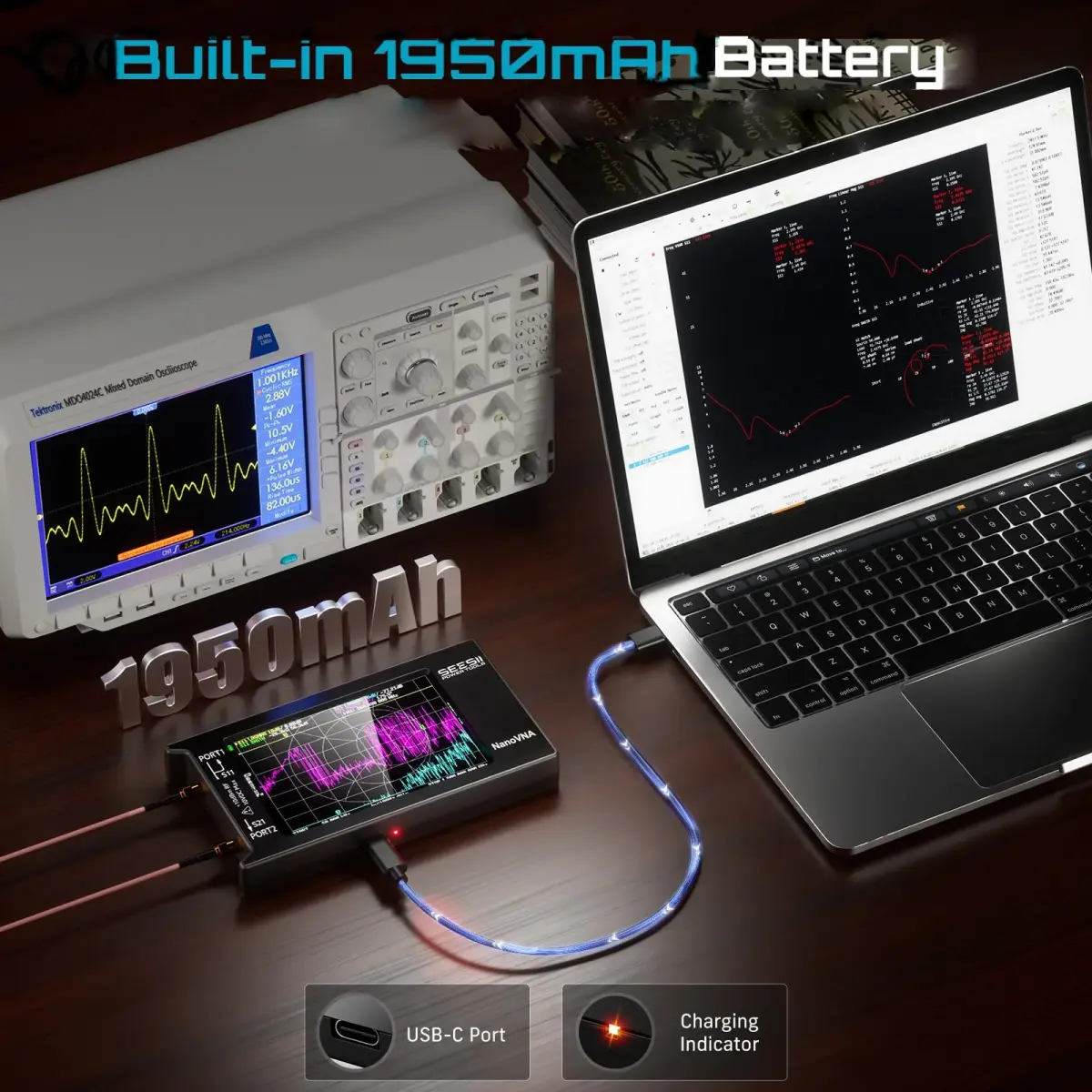 Seesii NanoVNA-H4 Vector Network Analyzer 1.5GHz 4" Touchscreen | Measures SWR, Phase, Smith Chart - view 7