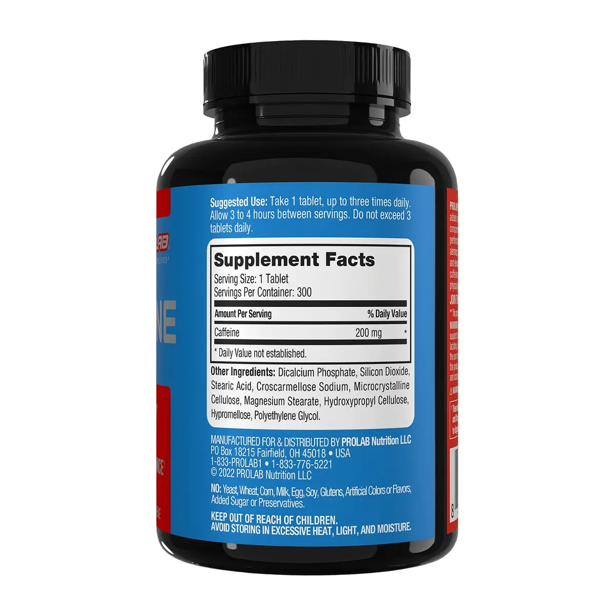 ProLab Caffeine 200mg Tablets 300 Count | Energy, Focus & Endurance Supplement - view 5