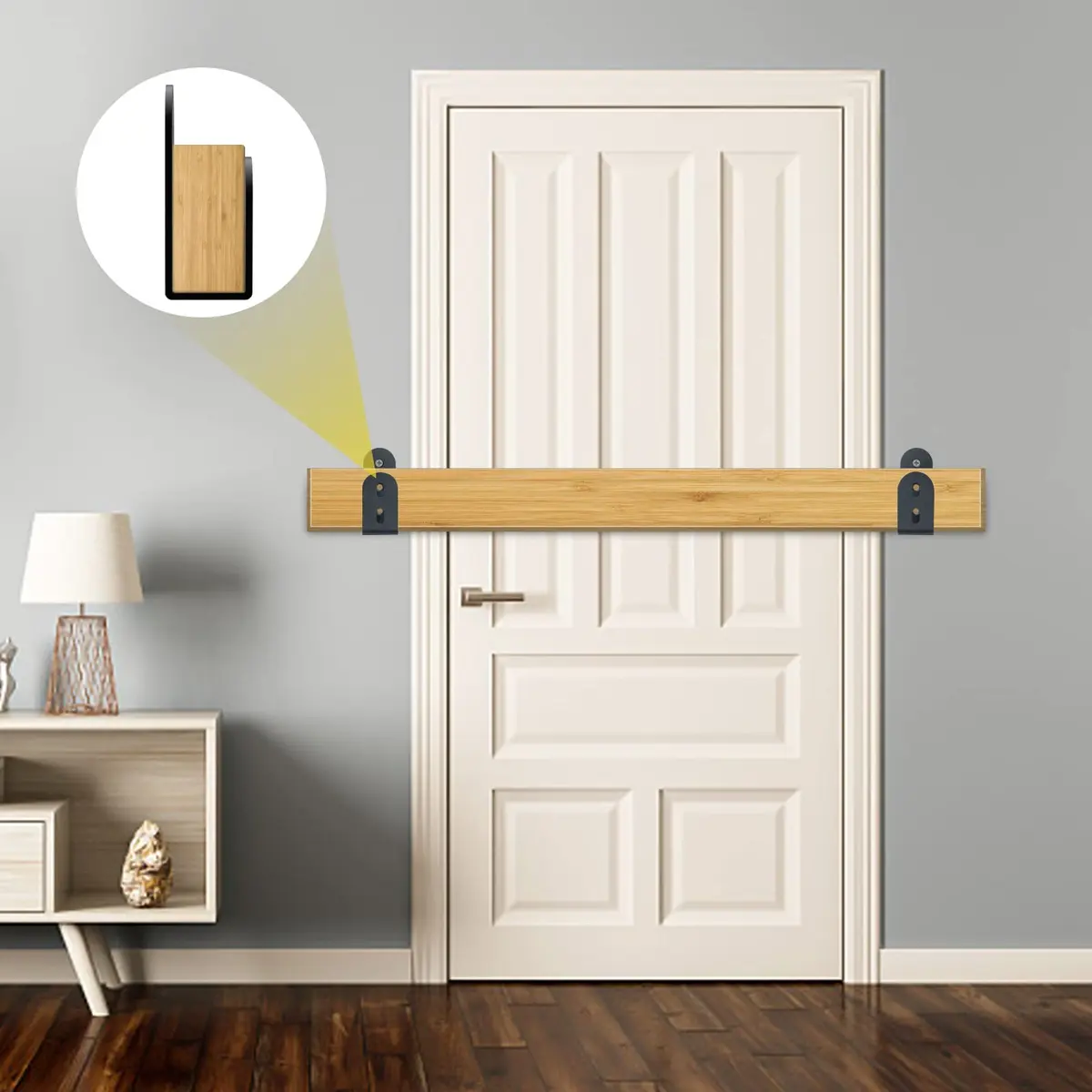 Riuog U Bracket Door Security Bar 6 Pack | Heavy Duty Steel Wall Mount for 2x4 Lumber - view 6