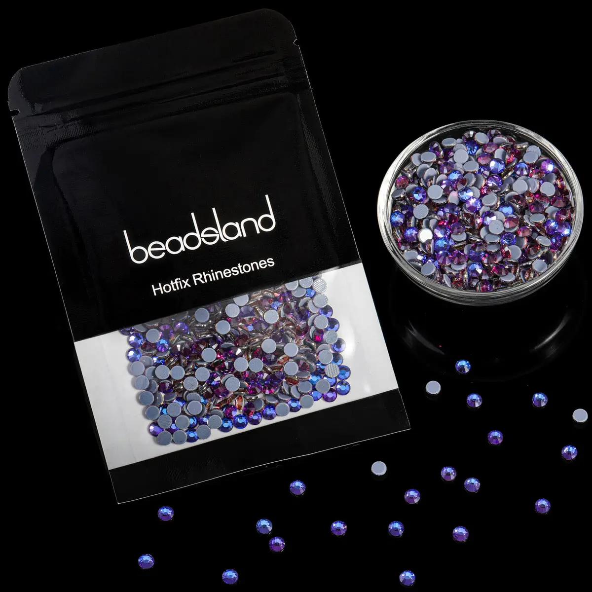BEADSLAND Hotfix Rhinestones Purple Velvet SS16 (3.8-4.0mm) | 1440pcs Glass Crystal Embellishments - view 5