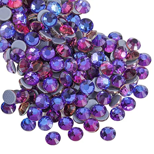 BEADSLAND Hotfix Rhinestones SS12 Purple Velvet 1440pcs | Glass Craft Crystals for Bedazzling - main product image