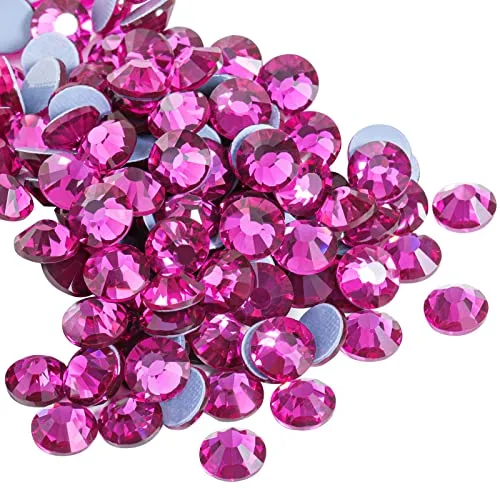 BEADSLAND Hotfix Rhinestones SS12 Fuchsia 1440pcs | Glass Craft Embellishments for DIY - main product image