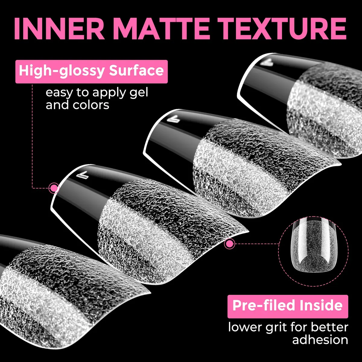 UNA GELLA Short Coffin Nail Tips 216pcs/12 Sizes | Soft Gel Tips for DIY Manicure - view 7