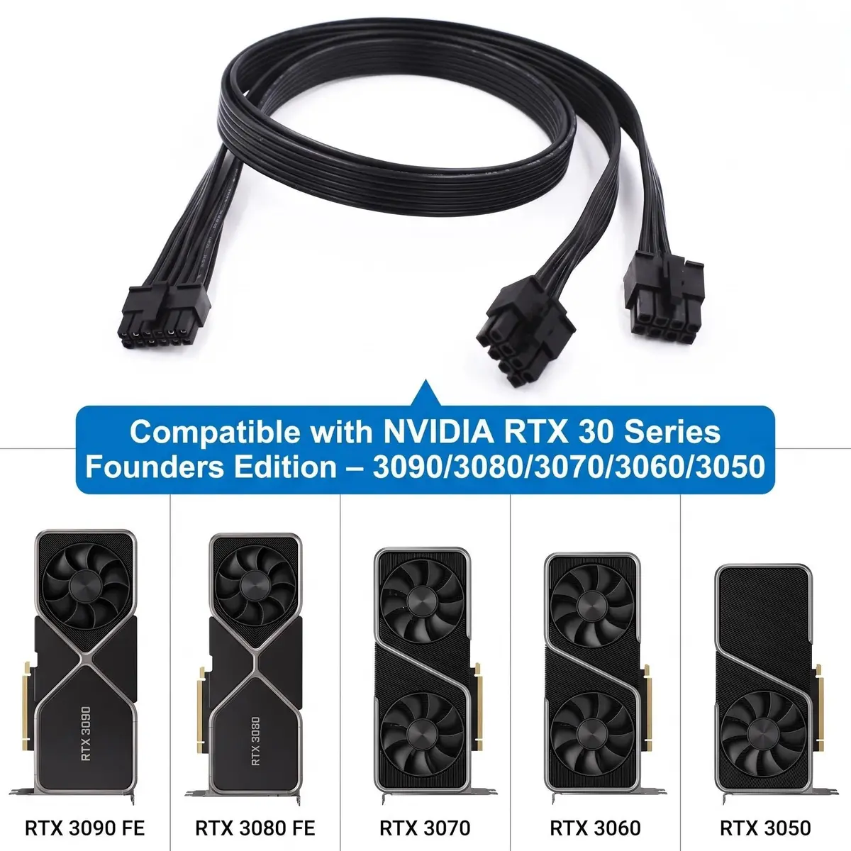 lilila-ree 12Pin GPU Power Adapter 30cm | Compact, High-Quality EVGA/Seasonic Compatible - view 3