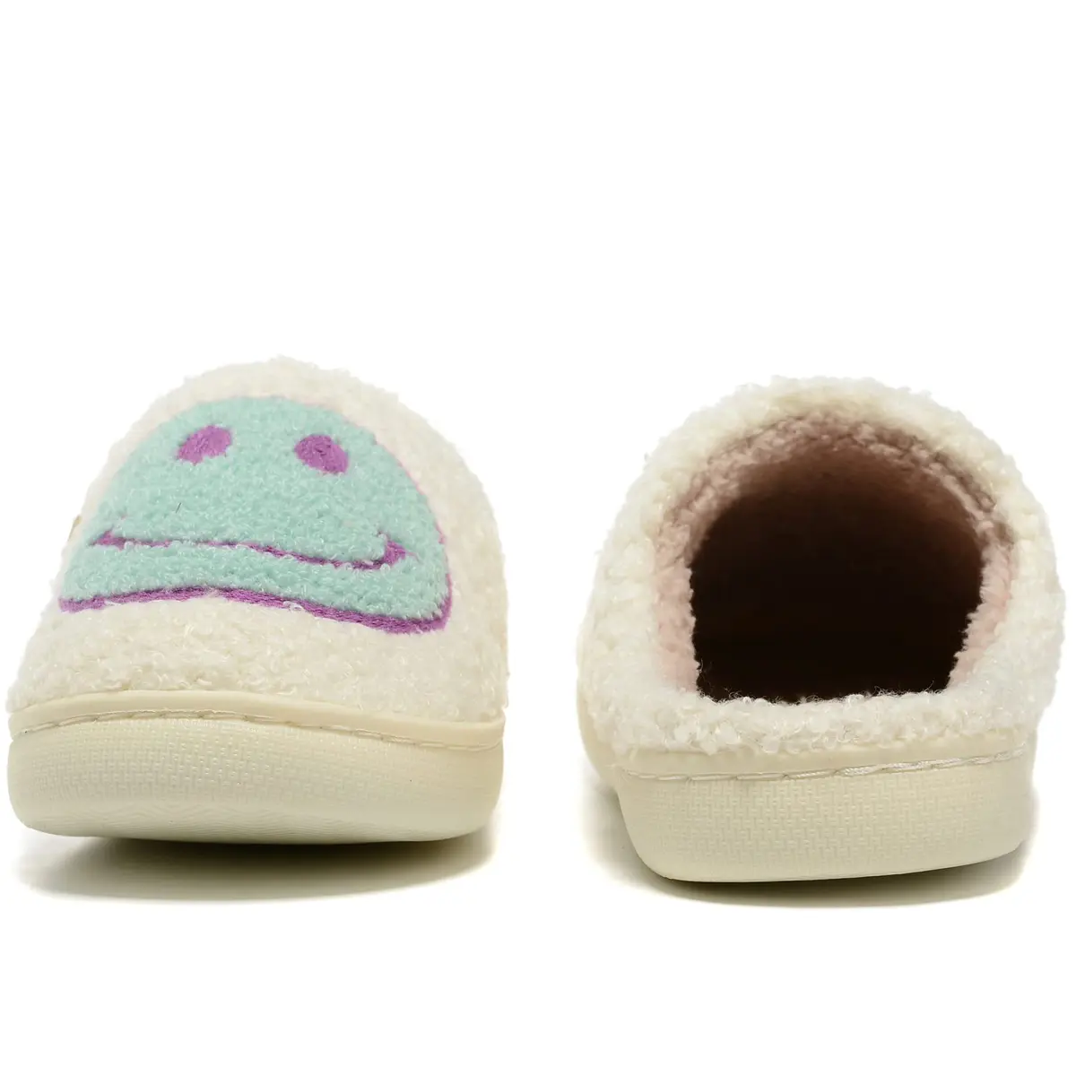 Kolege Smile Face Slippers for Women Men 8.5-9.5 Women/8-9 Men | Non-Slip Plush Winter Slides - view 5