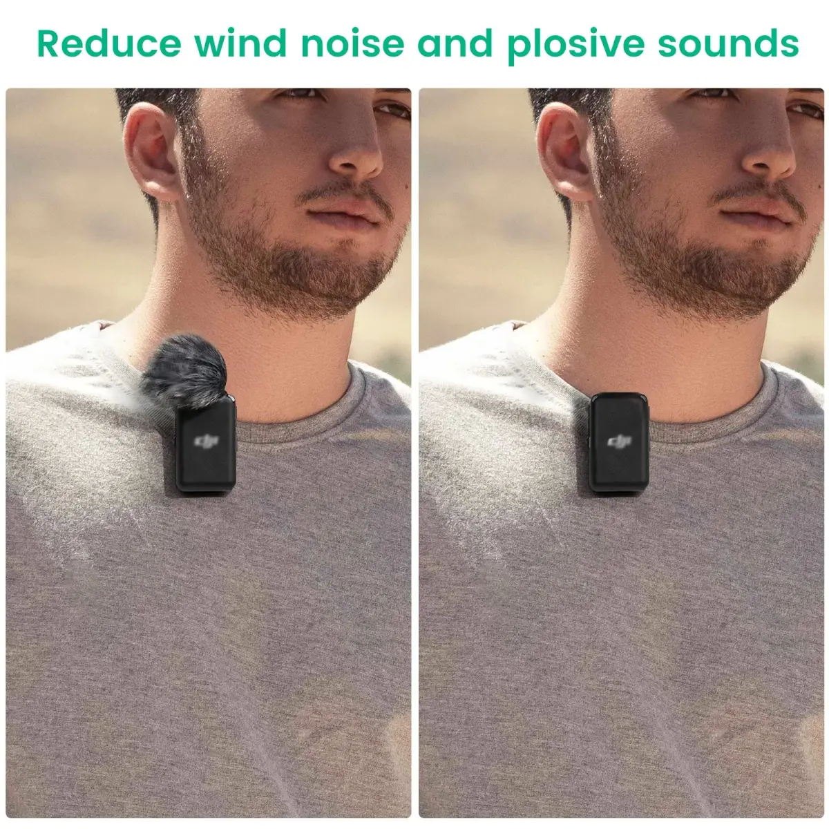 YEAOI 2-Pack Furry Windscreen Wind Muff for DJI Mic Lavalier Microphone | Reduces Wind Noise - view 3