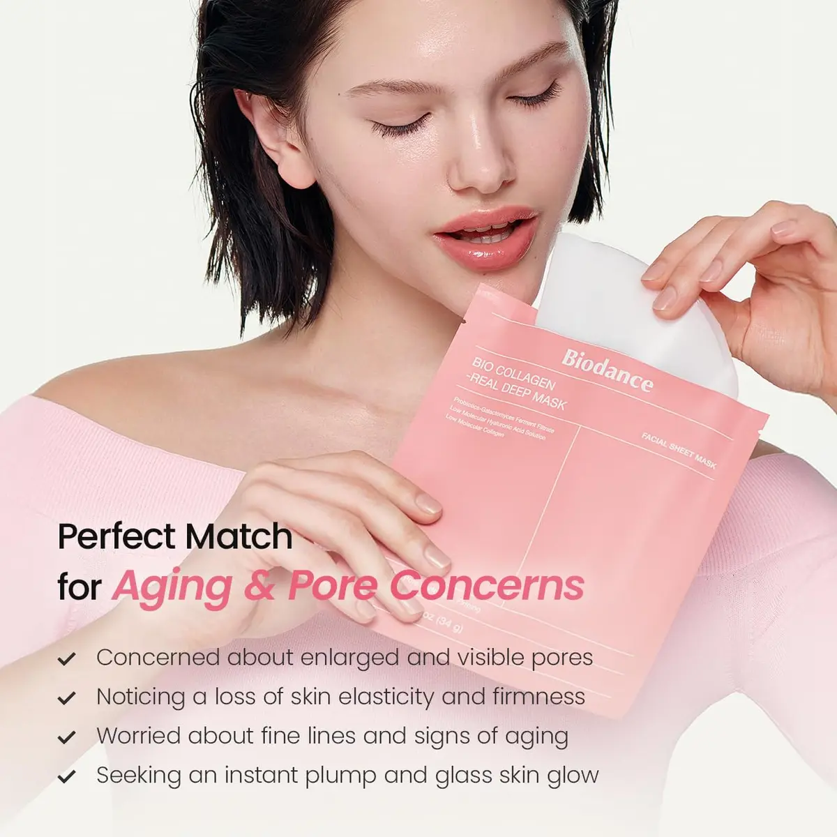 BIODANCE Bio-Collagen Real Deep Mask 34g (1.19oz) x 16ea | Overnight Hydrogel Face Mask for Hydration, Pore Minimizing, and Elasticity - view 6