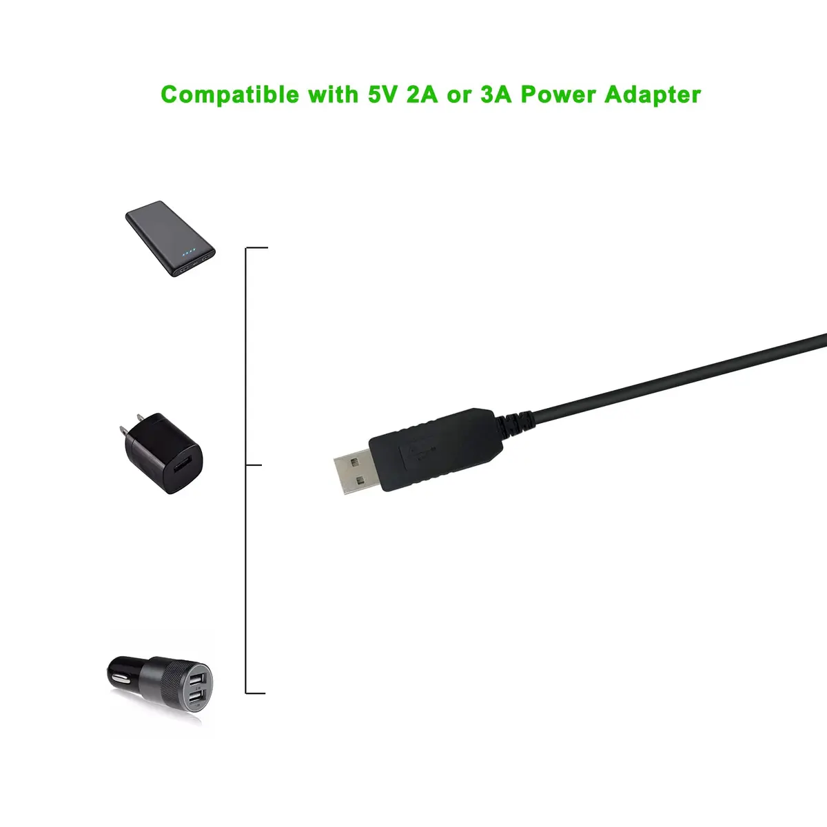 PDEEY USB Charger Cord Replacement for Alexa Echo Dot 3rd, 4th, 5th Gen | 3 FT PVC Cable, 12V Setup, Travel Ready - view 4