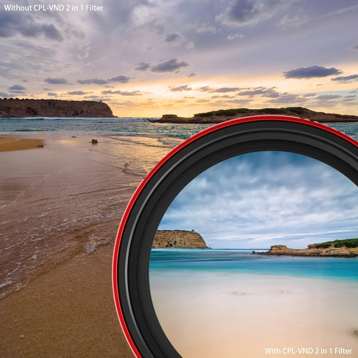Haida 72mm PRO II 2-in-1 CPL + VND Filter (3-7 Stops) | Multi-Coated Nano-Coating Polarizer & Variable ND - view 6