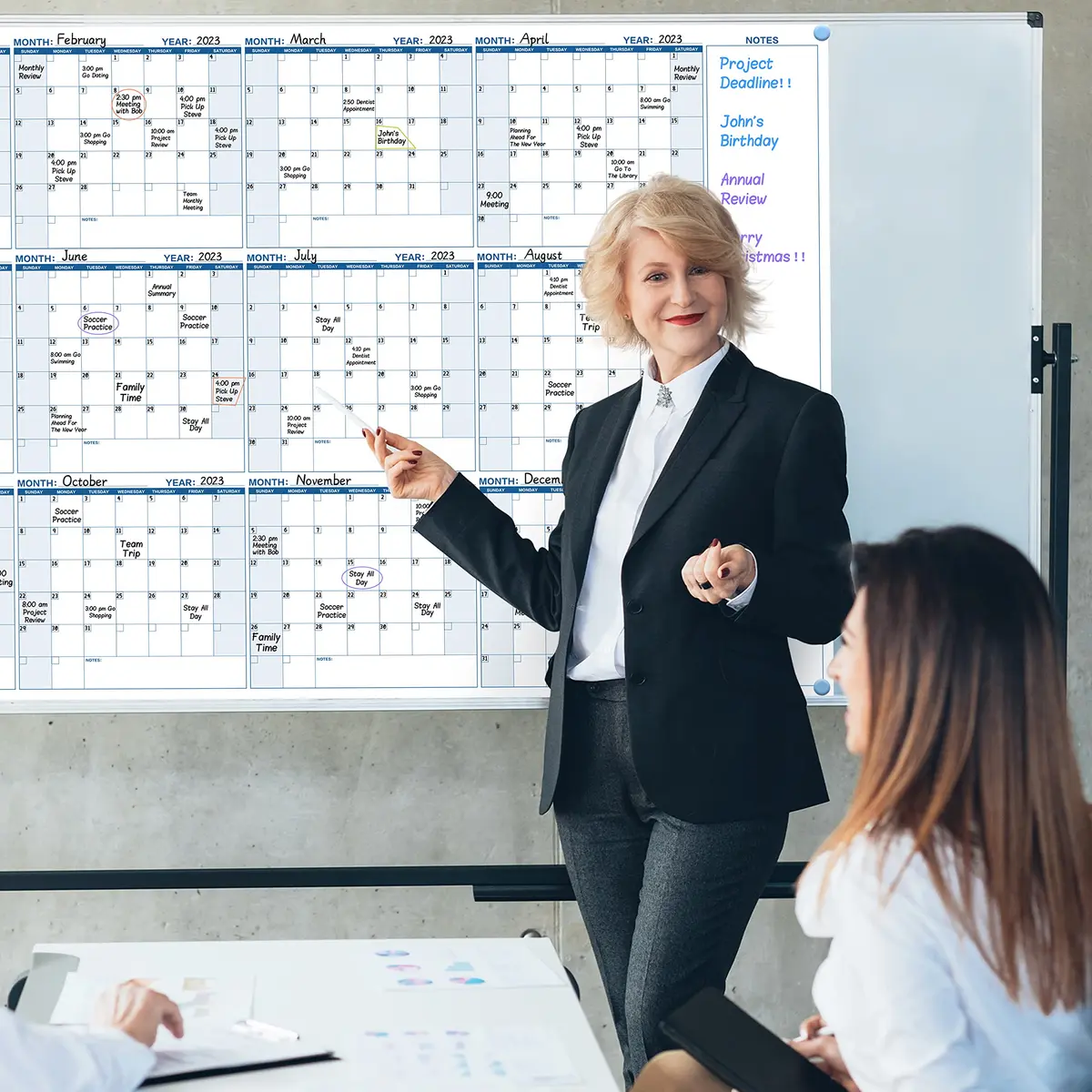 BooQool Large Dry Erase Calendar 37" x 57.9" | Yearly Wall Planner with Notes Section - view 2