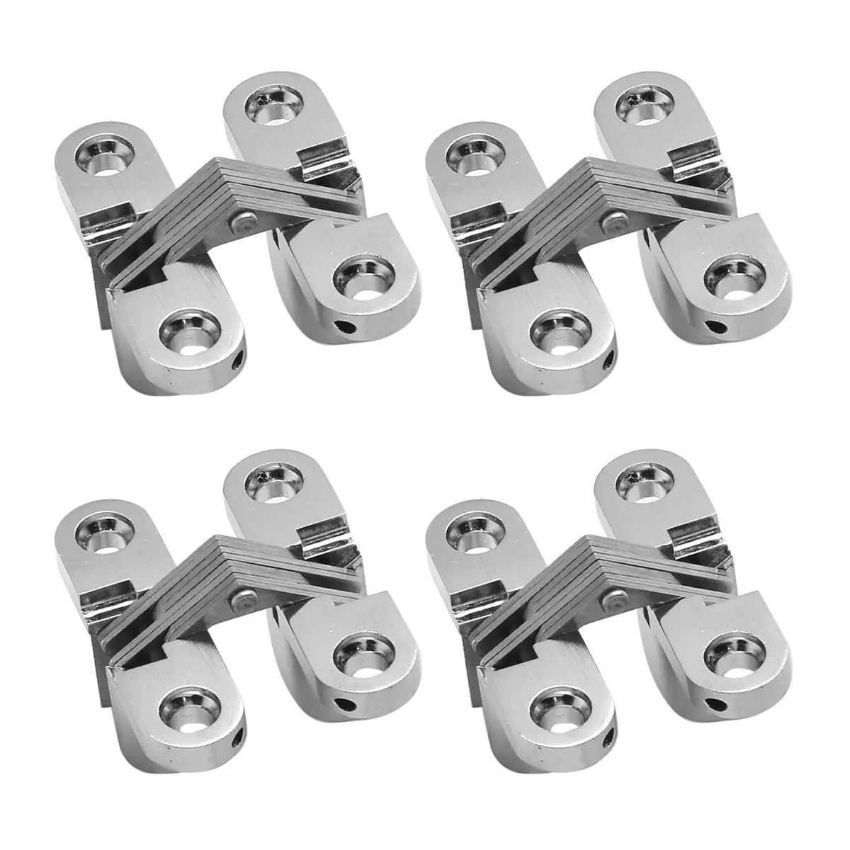 Rierdge 1-3/4" Hidden Hinge Stainless Steel 180 Degree | Frameless Concealed Door Hinge (44mm, 4pcs) - main product image