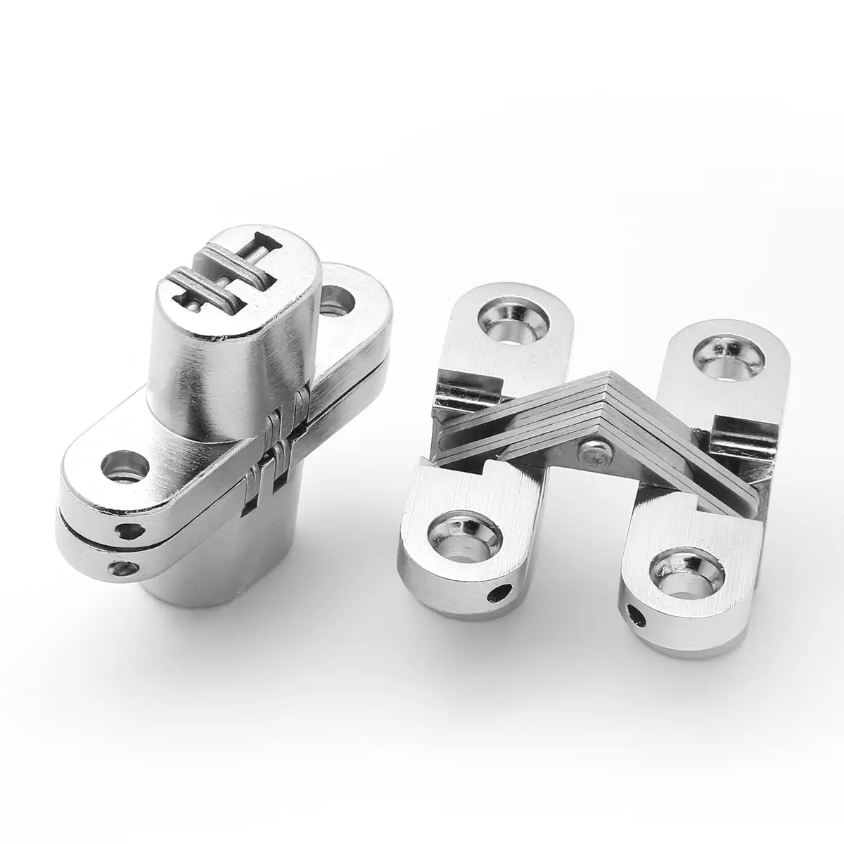 Rierdge 1-3/4" Hidden Hinge Stainless Steel 180 Degree | Frameless Concealed Door Hinge (44mm, 4pcs) - view 6