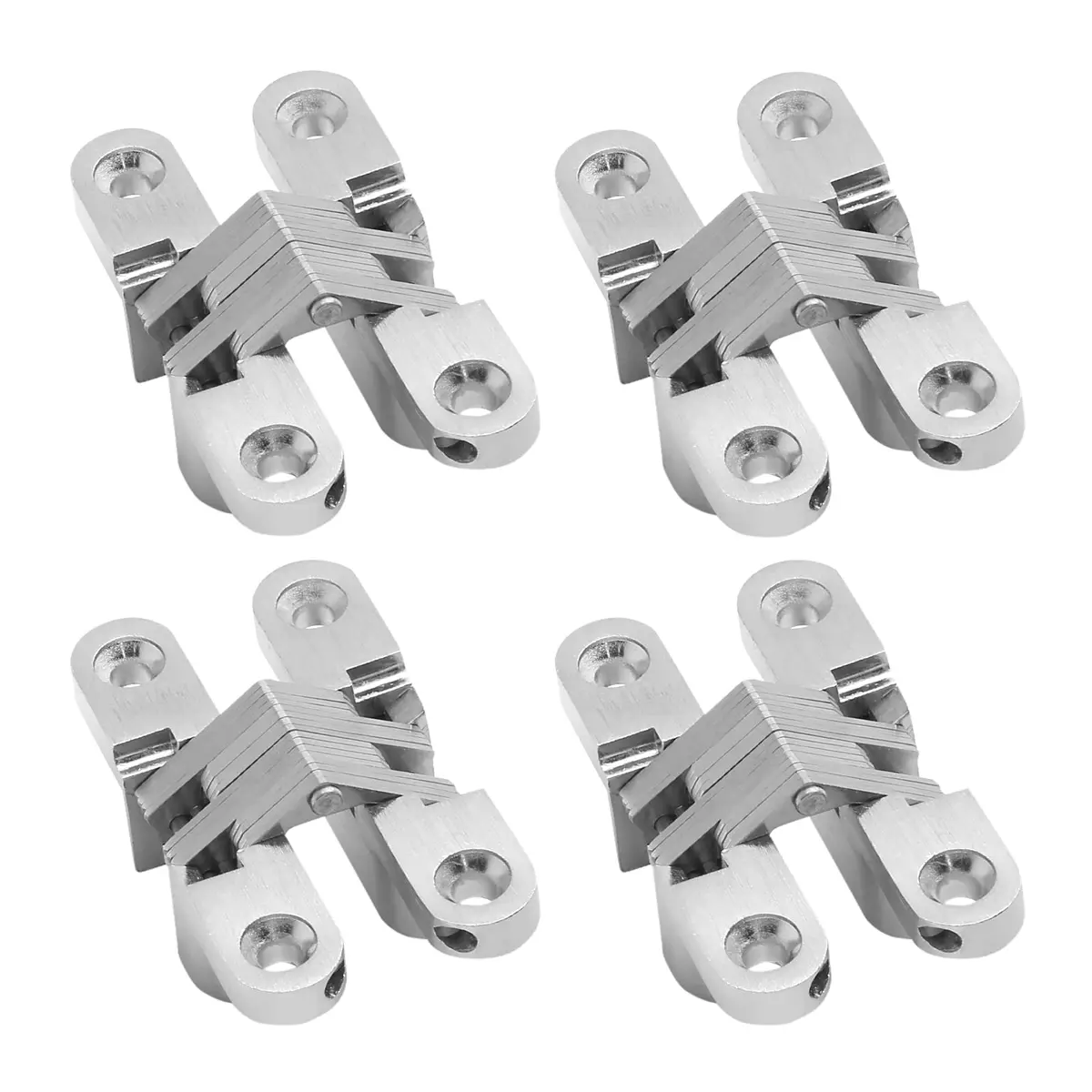 Rierdge Hidden Gate Hinge 2-3/8" Stainless Steel | 180° Invisible Cross Hinge for Frameless Cabinets - main product image