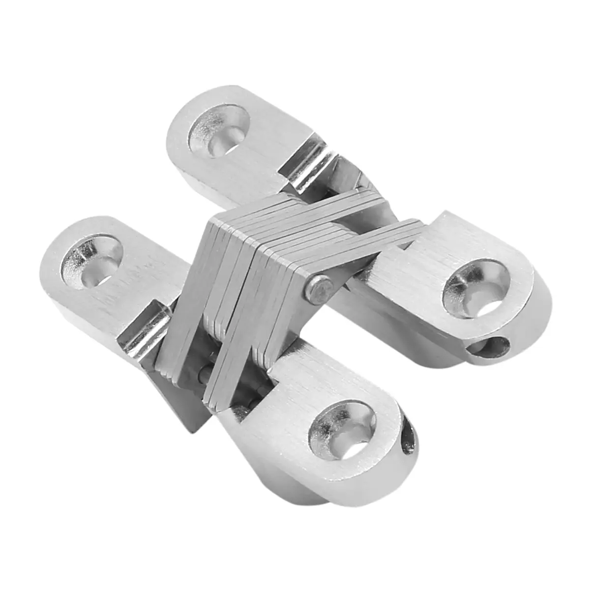 Rierdge Hidden Gate Hinge 2-3/8" Stainless Steel | 180° Invisible Cross Hinge for Frameless Cabinets - view 2