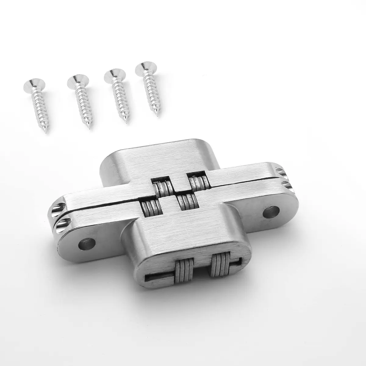 Rierdge Hidden Gate Hinge 2-3/8" Stainless Steel | 180° Invisible Cross Hinge for Frameless Cabinets - view 4