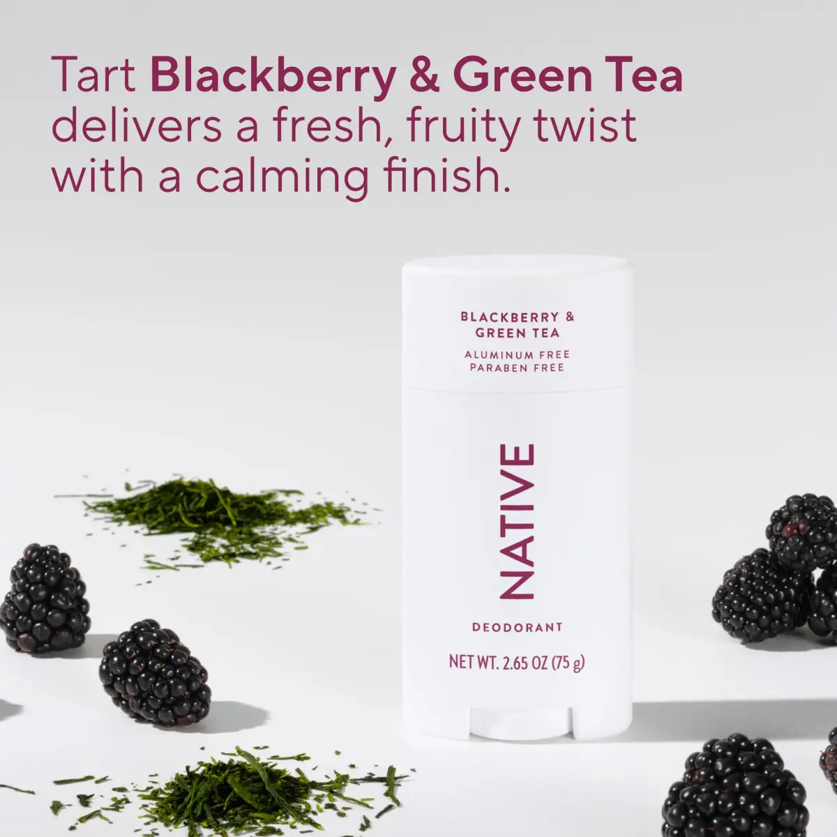 Native Blackberry & Green Tea Deodorant Stick 77g (2.65oz) | 72-Hour Odor Control - view 4