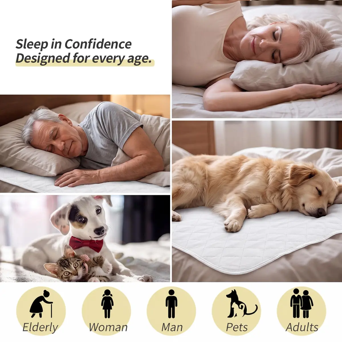 CoolShields Reusable Waterproof Bed Pads 34x36 | Washable & Eco-Friendly Bed Protector for Adults & Elderly - view 5