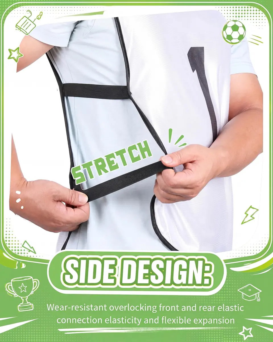 Yahenda 24 Pcs Soccer Pinnies Numbered Vests Large | Reversible Team Practice Jerseys - view 5