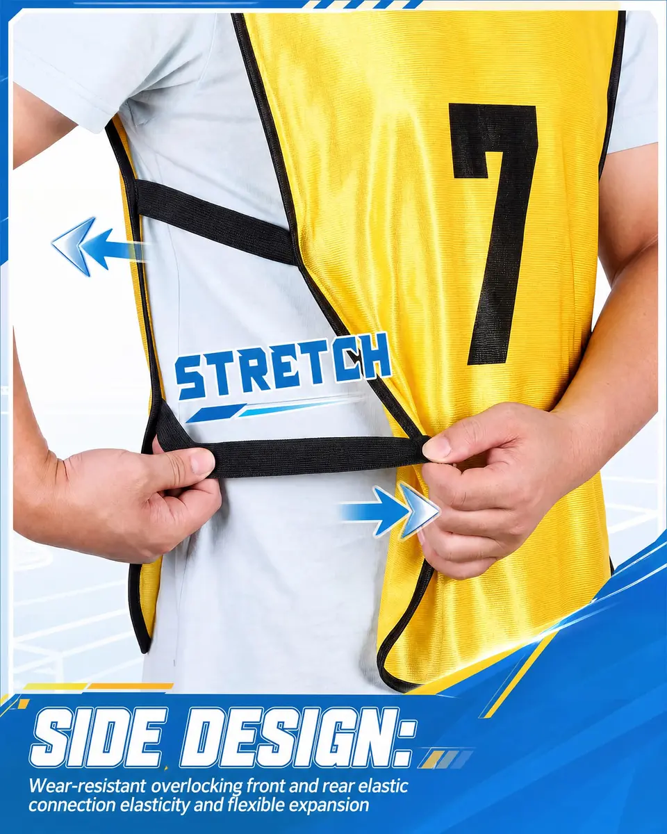 Yahenda 24 Pcs Soccer Pinnies Numbered Vests Large | Reversible Team Jerseys for Sports - view 3