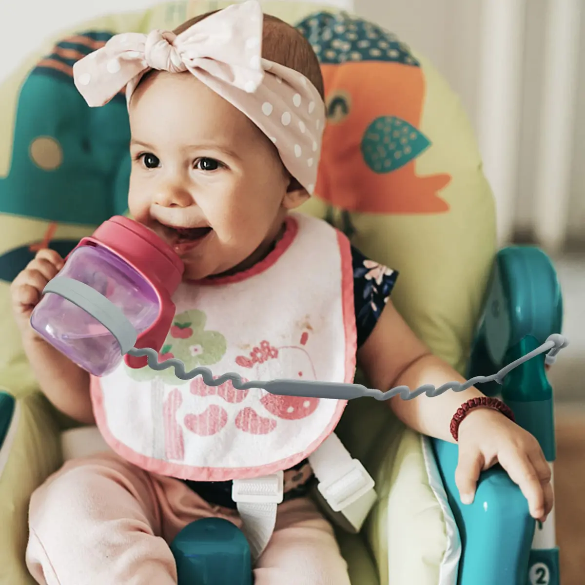 Yunaeduo Silicone Toy Straps for Baby, 5 Pack - Adjustable Safety Holder for Stroller, High Chair, Sippy Cups | BPA-Free - view 2