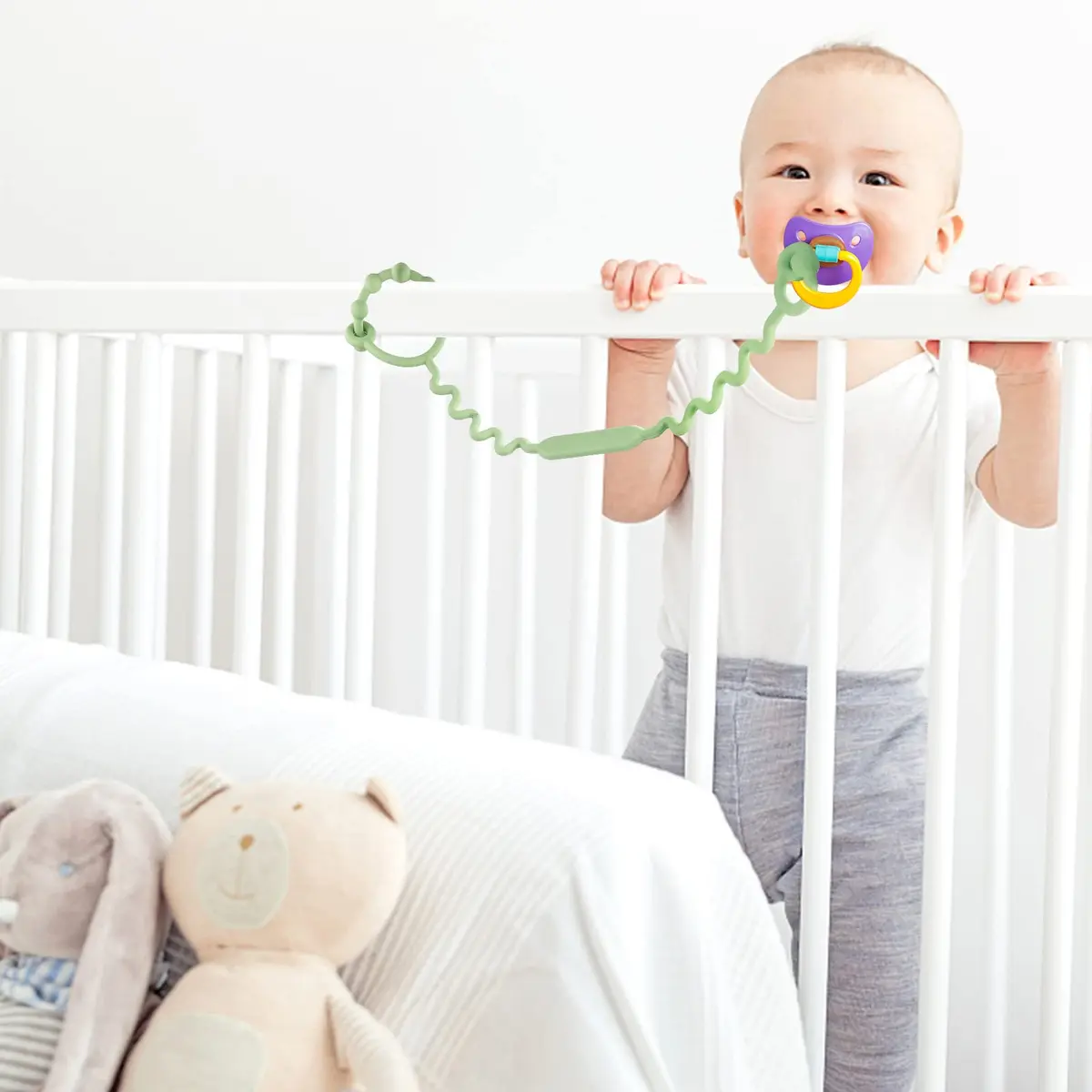 Yunaeduo Silicone Toy Straps for Baby, 5 Pack - Adjustable Safety Holder for Stroller, High Chair, Sippy Cups | BPA-Free - view 3