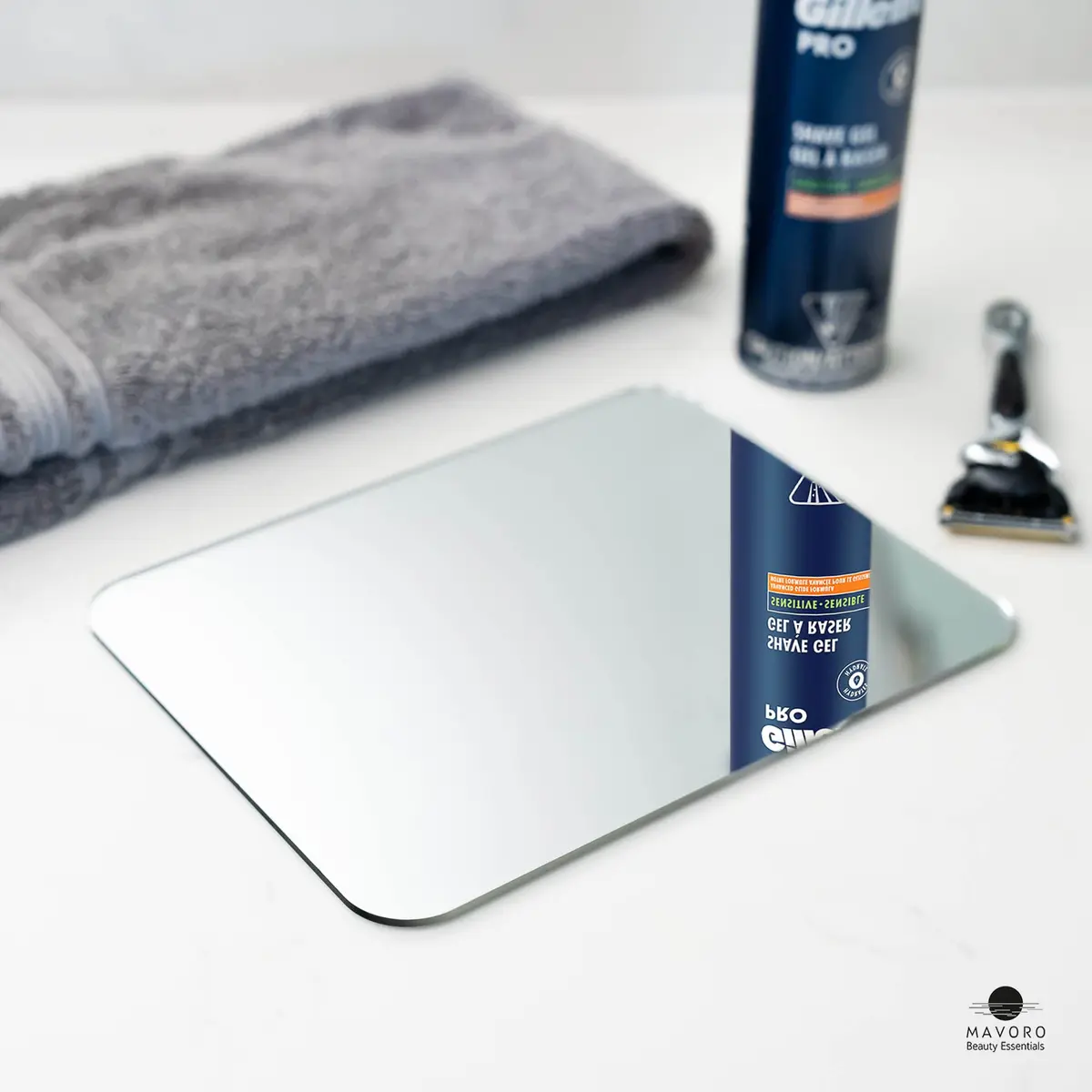 Mavoro 7x9 inch Acrylic Shower Mirror | Unbreakable, Less Fog, 3M Adhesive Mount | 17.8cm x 22.9cm - view 5