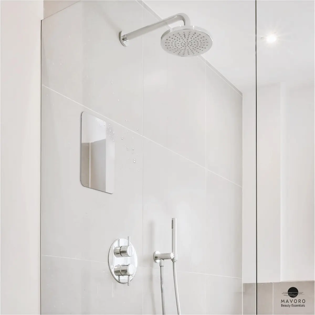 Mavoro 7x9 inch Acrylic Shower Mirror | Unbreakable, Less Fog, 3M Adhesive Mount | 17.8cm x 22.9cm - view 6