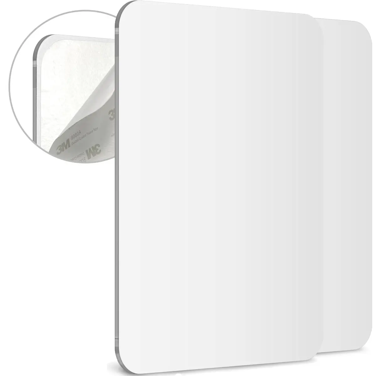 Mavoro 7x9 Inch Acrylic Shower Mirror 2-Pack | Shatter-Resistant, Less Fog, 3M Adhesive Mount - main product image