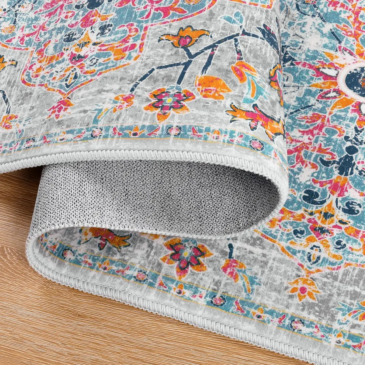 Pauwer Hallway Runner Rug 2x6 | Washable Non Slip Grey Multi (70-120 chars) - view 3