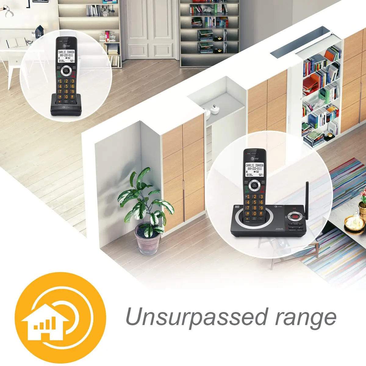AT&T DECT 6.0 2-Handset Cordless Phone for Home | Long Range & Call Blocker - view 5