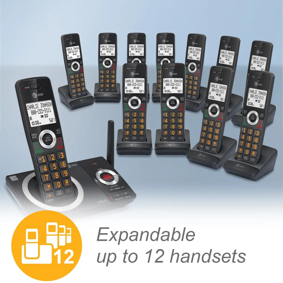 AT&T DECT 6.0 2-Handset Cordless Phone for Home | Long Range & Call Blocker - view 6