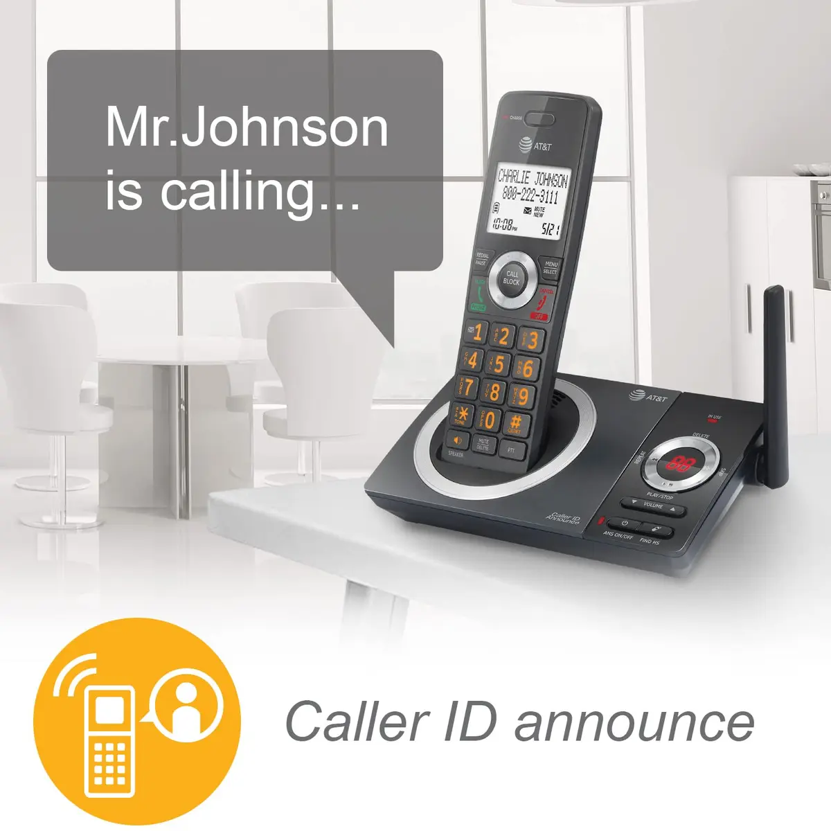 AT&T DECT 6.0 2-Handset Cordless Phone for Home | Long Range & Call Blocker - view 8