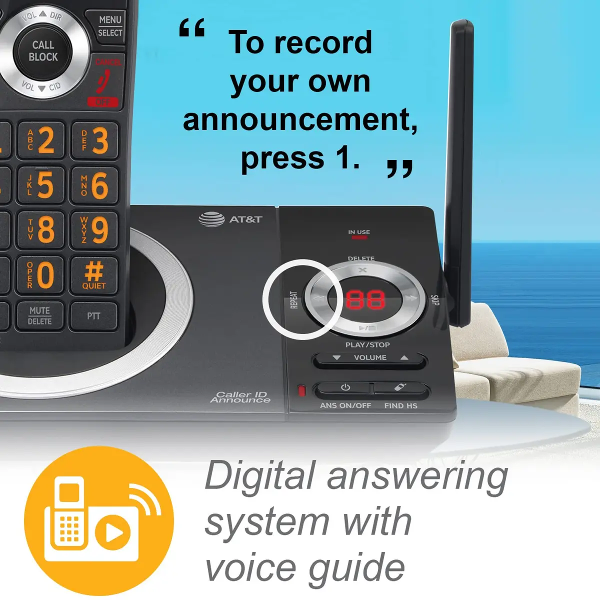 AT&T DECT 6.0 2-Handset Cordless Phone for Home | Long Range & Call Blocker - view 4