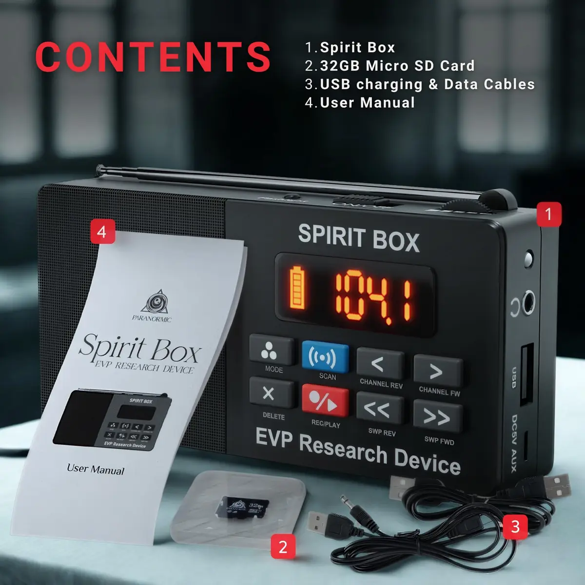 PARANORMIC Spirit Box for Ghost Hunting | 87.5-108 MHz FM & 522-1710 kHz AM | EVP Recorder, Night-Ready, 32GB MicroSD - view 8