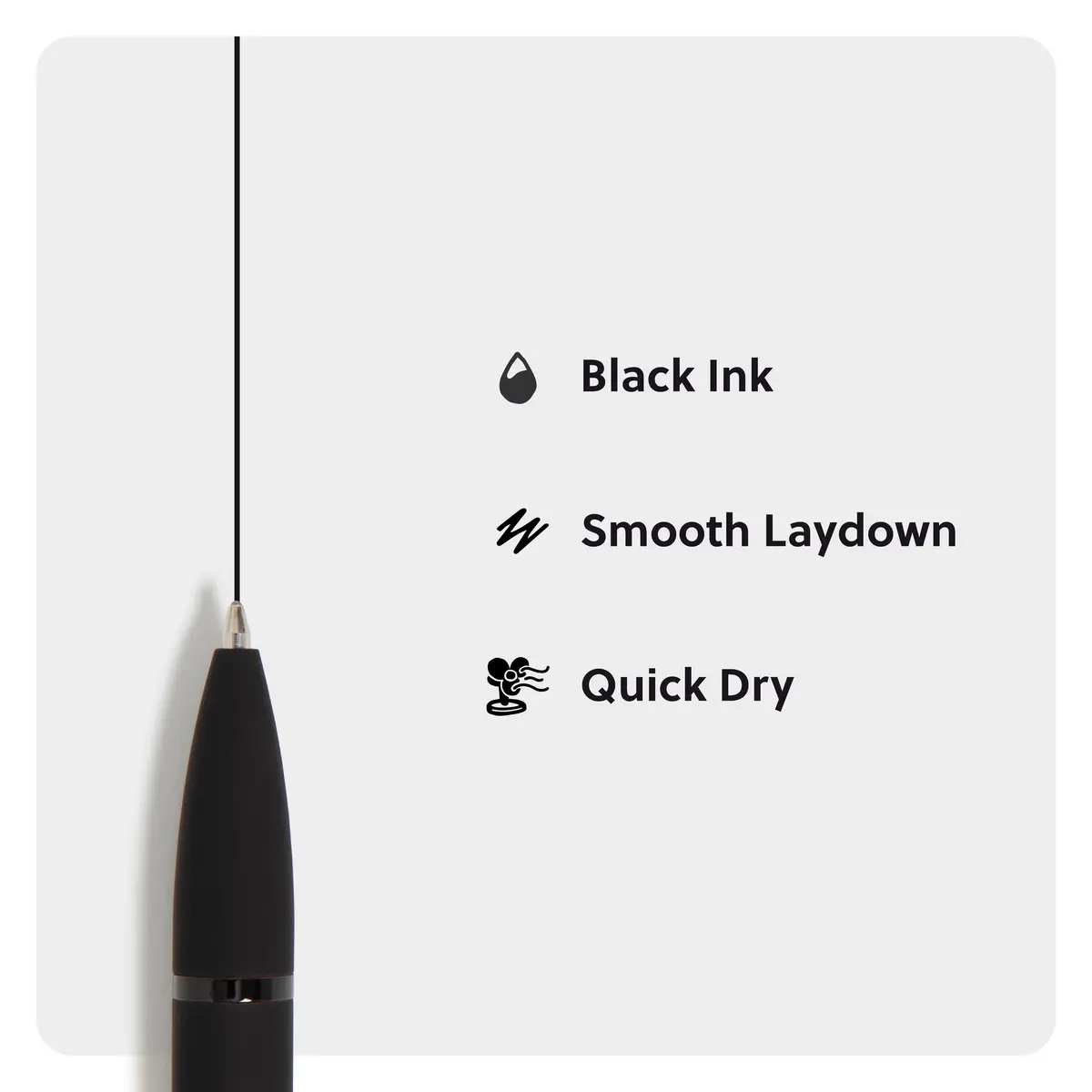 U Brands Ballpoint Pens 2 Pack | Bold 1.0 mm Point Black Ink, Black | Stylish & Impactful - view 4