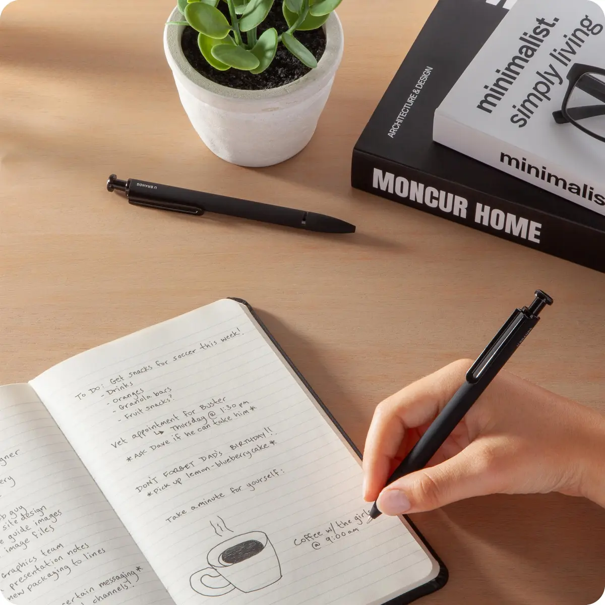 U Brands Ballpoint Pens 2 Pack | Bold 1.0 mm Point Black Ink, Black | Stylish & Impactful - view 6