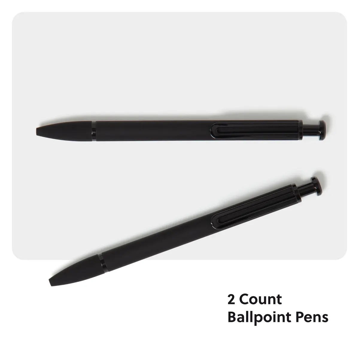 U Brands Ballpoint Pens 2 Pack | Bold 1.0 mm Point Black Ink, Black | Stylish & Impactful - view 2