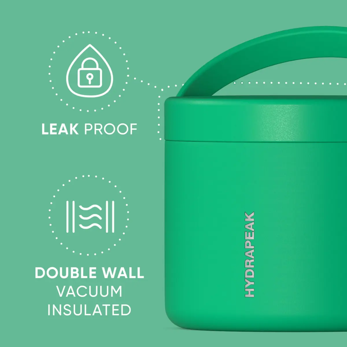 Hydrapeak 18oz Stainless Steel Vacuum Insulated Food Jar | Hot Food and Cold Food, Wide Mouth Leak-Proof Soup Container, 532ml (18 fl oz) - view 3