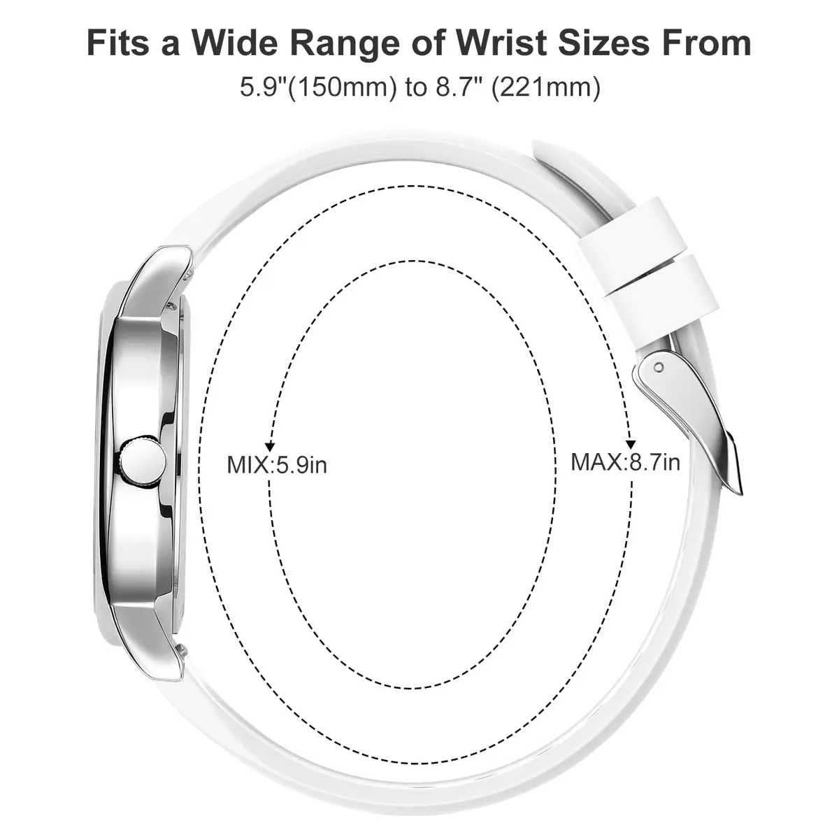GOLDEN HOUR Waterproof Nurse Watch 38mm White Silicone Band | Easy Read 12/24 Hour Dial, Second Hand, Medical-Style - view 5