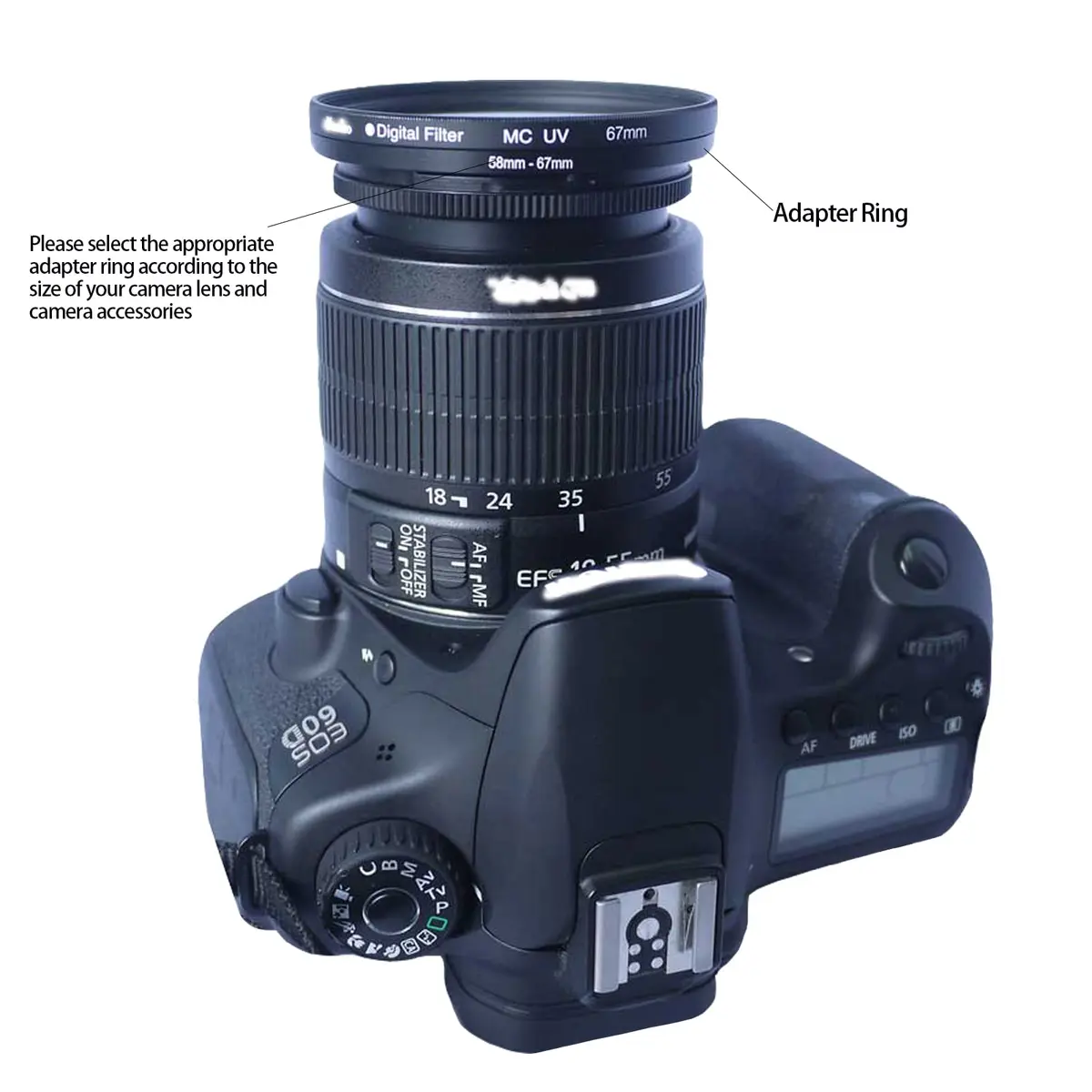 BETUYESS 72mm to 67mm Step-Down Rings Filter Adapter for All Brands UV ND CPL Metal - view 5