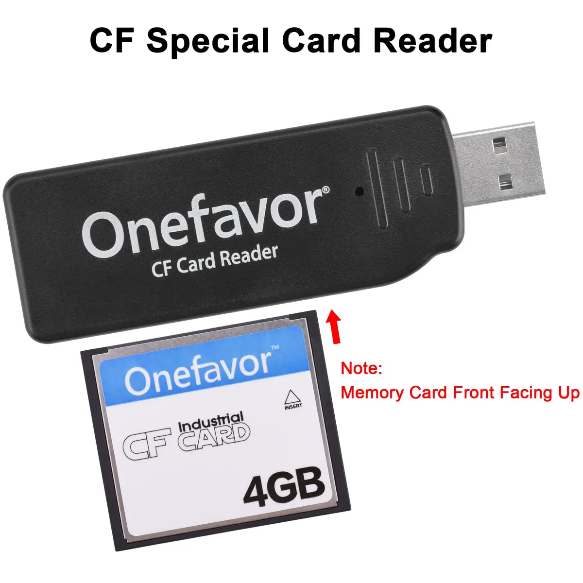 onefavor CompactFlash Card Reader with 512MB CF Card | USB 2.0 Multi-Card Reader - view 5