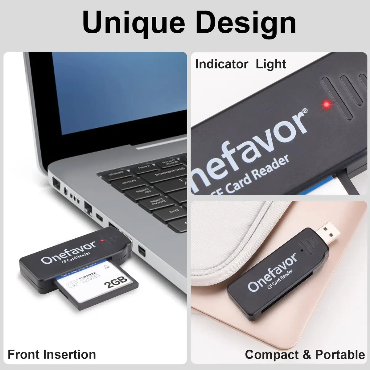 onefavor CompactFlash Card Reader with 512MB CF Card | USB 2.0 Multi-Card Reader - view 6